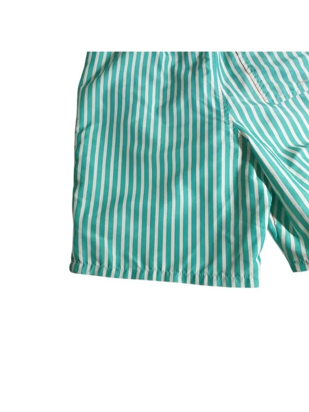 Goodfellow Green White Striped Mens Swim Shorts Elastic 28 Waist Drawstring